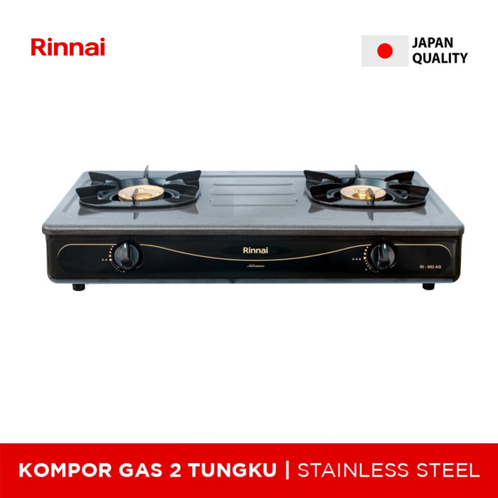 Rinnai Kompor Gas 2 Tungku Stainless Steel - RI602AG